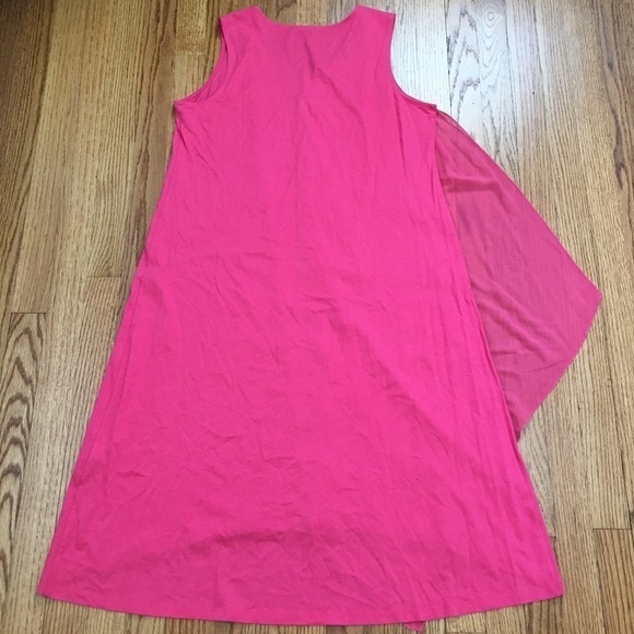 Soft Surroundings Amalfi Lipstick Pink Sleeveless V-neck Pullover Midi Dress - Picture 16 of 16